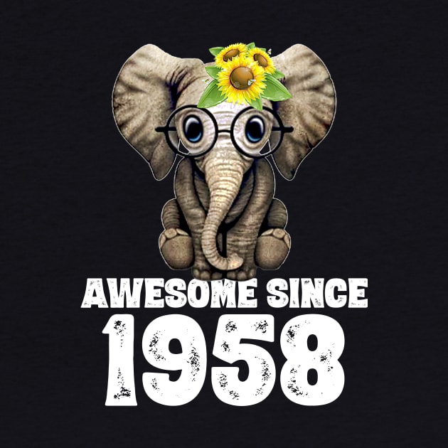 Awesome since 1958 62 Years Old Bday Gift 62th Birthday by DoorTees